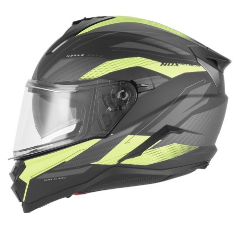NOX KASK INTEGRALNY (FULL FACE) Z BLENDĄ N304S REVO KOLOR ŻÓŁTY FLUO MAT/CZARNY ROZMIAR XXL NOX