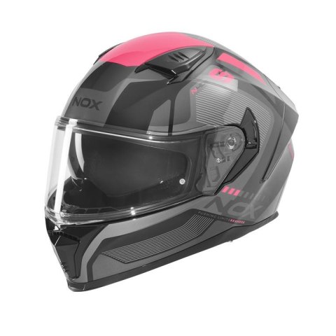 NOX KASK INTEGRALNY (FULL FACE) Z BLENDĄ N402 MENTOR KOLOR CZARNY/RÓŻOWY ROZMIAR L NOX