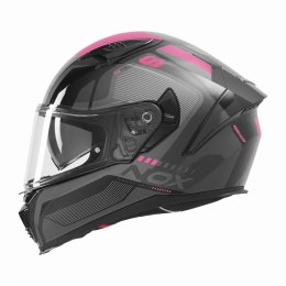 NOX KASK INTEGRALNY (FULL FACE) Z BLENDĄ N402 MENTOR KOLOR CZARNY/RÓŻOWY ROZMIAR L NOX