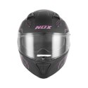 NOX KASK INTEGRALNY (FULL FACE) Z BLENDĄ N402 SPRING KOLOR CZARNY MAT/RÓŻOWY ROZMIAR XS NOX