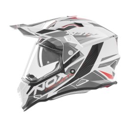NOX KASK OFFROAD / TRAIL DUOSPORT (DUAL) N312 TRACK Z SZYBKĄ I BLENDĄ KOLOR CZERWONY/BIAŁY ROZMIAR S NOX