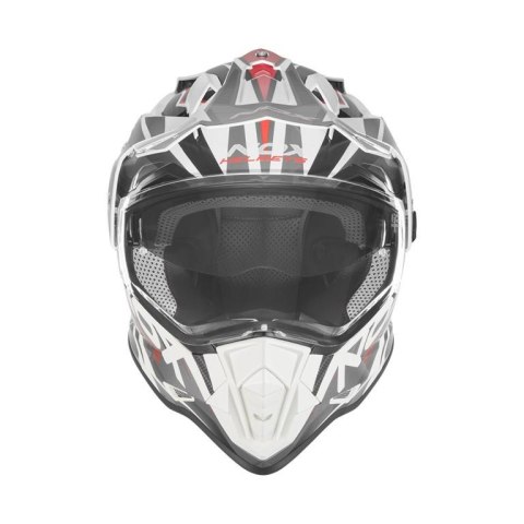 NOX KASK OFFROAD / TRAIL DUOSPORT (DUAL) N312 TRACK Z SZYBKĄ I BLENDĄ KOLOR CZERWONY/BIAŁY ROZMIAR S NOX