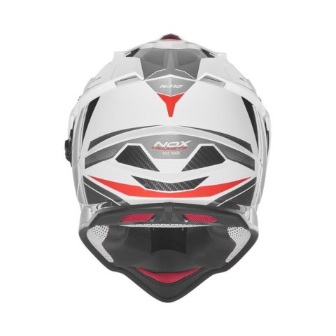 NOX KASK OFFROAD / TRAIL DUOSPORT (DUAL) N312 TRACK Z SZYBKĄ I BLENDĄ KOLOR CZERWONY/BIAŁY ROZMIAR S NOX