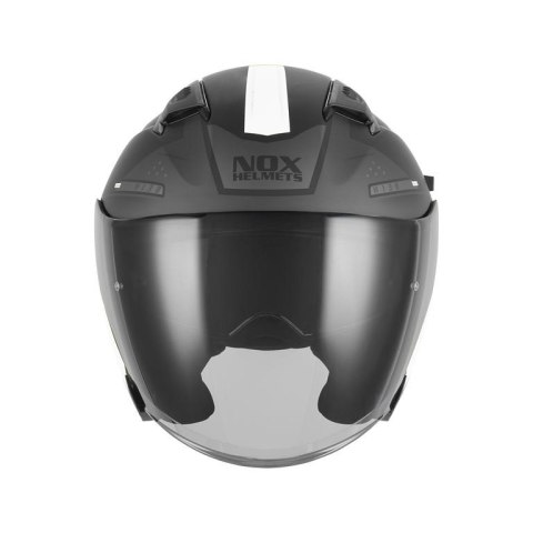 NOX KASK OTWARTY JET Z BLENDĄ N130 EKTO KOLOR BIAŁY/CZARNY MAT ROZMIAR XL NOX