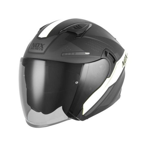 NOX KASK OTWARTY JET Z BLENDĄ N130 EKTO KOLOR BIAŁY/CZARNY MAT ROZMIAR S NOX