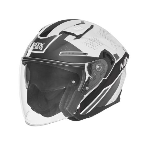 NOX KASK OTWARTY JET Z BLENDĄ N130 EKTO KOLOR CZARNY/BIAŁY ROZMIAR XL NOX