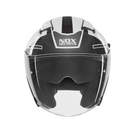 NOX KASK OTWARTY JET Z BLENDĄ N130 EKTO KOLOR CZARNY/BIAŁY ROZMIAR XL NOX