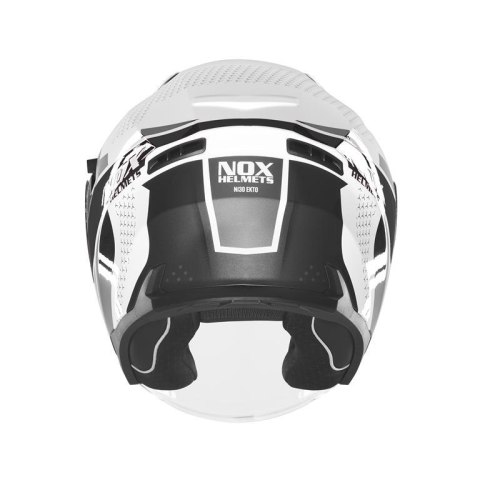 NOX KASK OTWARTY JET Z BLENDĄ N130 EKTO KOLOR CZARNY/BIAŁY ROZMIAR XL NOX