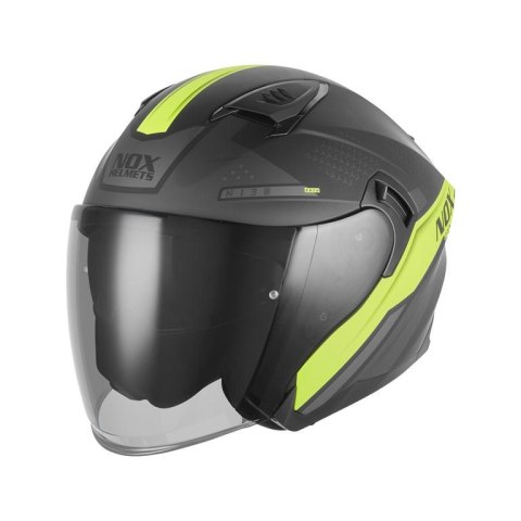 NOX KASK OTWARTY JET Z BLENDĄ N130 EKTO KOLOR ŻÓŁTY FLUO/CZARNY MAT ROZMIAR XL NOX