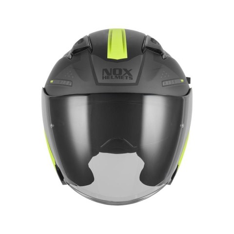 NOX KASK OTWARTY JET Z BLENDĄ N130 EKTO KOLOR ŻÓŁTY FLUO/CZARNY MAT ROZMIAR XL NOX