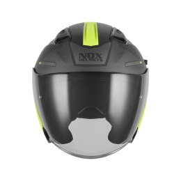 NOX KASK OTWARTY JET Z BLENDĄ N130 EKTO KOLOR ŻÓŁTY FLUO/CZARNY MAT ROZMIAR S NOX