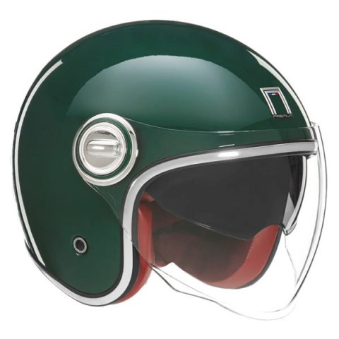 NOX PREMIUM KASK OTWARTY JET HERITAGE SOLID KOLOR ZIELONY POŁYSK ROZMIAR XL NOX