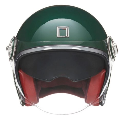 NOX PREMIUM KASK OTWARTY JET HERITAGE SOLID KOLOR ZIELONY POŁYSK ROZMIAR XL NOX