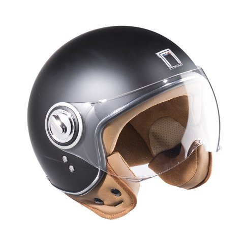 NOX PREMIUM KASK OTWARTY JET IDOL SOLID KOLOR CZARNY MAT ROZMIAR XL NOX