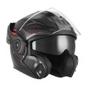 NOX PREMIUM KASK SZCZĘKOWY FLIP-BACK (SZCZĘKA DO TYŁU) Z BLENDĄ SPINNER ARK KOLOR CZARNY MAT/CZERWONY ROZMIAR S NOX