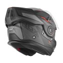NOX PREMIUM KASK SZCZĘKOWY FLIP-BACK (SZCZĘKA DO TYŁU) Z BLENDĄ SPINNER ARK KOLOR CZARNY MAT/CZERWONY ROZMIAR S NOX