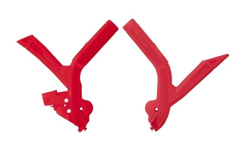 RACETECH (RTECH) 2025/12 OSŁONY RAMY (KOMPLET) BI-MATERIAL SUPER GRIP BETA RR 250 / 300 / 350 / 390 / 430 / 480 '24, KOLOR CZERW RACETECH