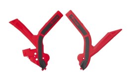 RACETECH (RTECH) 2025/12 OSŁONY RAMY (KOMPLET) BI-MATERIAL SUPER GRIP BETA RR 250 / 300 / 350 / 390 / 430 / 480 '24, KOLOR CZERW RACETECH