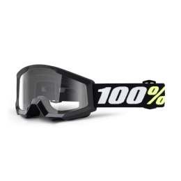 100 PROCENT GOGLE STRATA MINI BLACK JUNIOR / KID / DZIECIĘCE KOLOR CZARNY SZYBKA PRZEŹROCZYSTA ANTI-FOG 100 PROCENT