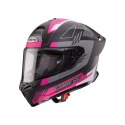 CABERG KASK INTEGRALNY ROXTER COLT KOLOR CZARNY MAT/BIAŁY/FUKSJA (INTENSYWNY ODCIEŃ RÓŻOWEGO) ROZMIAR S CABERG