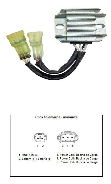DZE REGULATOR NAPIĘCIA YAMAHA YZ 250FX '15-'19; YZ 450FX '16-'18; WR 250F '15-'19; WR 450F '16-'18 (2GB-81960-00) (SH828AB) (12A DZE ELEKTRYKA