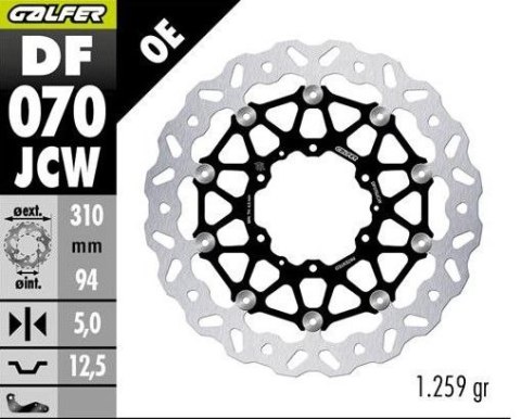 GALFER TARCZA HAMULCOWA PRZÓD HONDA CBR 600 RR '03-'17; CBR 1000 RR '04-'05; CB 1000 R '08-'17; CB 1300 F/S '05-; CTX 1300 C '14 GALFER