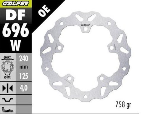 GALFER TARCZA HAMULCOWA TYŁ KTM 390R/X ADVENTURE '25- (WAVE FIXED) (240X125X5MM) GALFER
