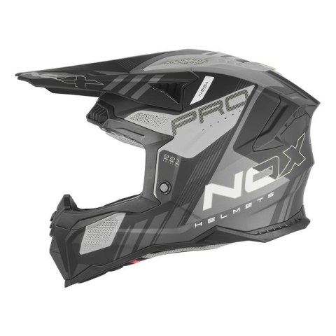 NOX KASK OFF ROAD / CROSS N634 STORM KOLOR SREBRNY MAT/CZARNY ROZMIAR XL NOX