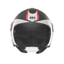 NOX KASK OTWARTY JET Z BLENDĄ N182 ROUND KOLOR CZARNY MAT/CZERWONY ROZMIAR XL NOX