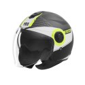 NOX KASK OTWARTY JET Z BLENDĄ N182 ROUND KOLOR CZARNY MAT/ŻÓŁTY FLUO ROZMIAR XL NOX