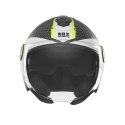 NOX KASK OTWARTY JET Z BLENDĄ N182 ROUND KOLOR CZARNY MAT/ŻÓŁTY FLUO ROZMIAR XL NOX