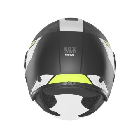 NOX KASK OTWARTY JET Z BLENDĄ N182 ROUND KOLOR CZARNY MAT/ŻÓŁTY FLUO ROZMIAR XL NOX