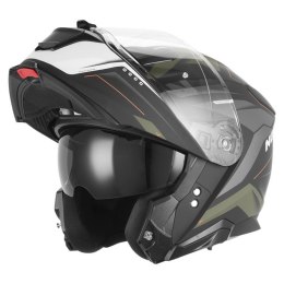 NOX KASK SZCZĘKOWY (FLIP-UP) Z BLENDĄ N967 CONQUER KOLOR POMARAŃCZOWY MAT/ZIELONY (KHAKI) ROZMIAR XXL NOX