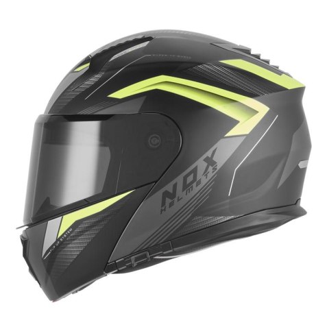 NOX KASK SZCZĘKOWY (FLIP-UP) Z BLENDĄ N968 SHIFT KOLOR CZARNY MAT/ŻÓŁTY FLUO ROZMIAR XXL NOX