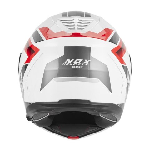 NOX KASK SZCZĘKOWY (FLIP-UP) Z BLENDĄ N968 SHIFT KOLOR CZARNY/CZERWONY/BIAŁY ROZMIAR XL NOX
