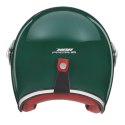 NOX PREMIUM KASK OTWARTY JET HERITAGE SOLID KOLOR ZIELONY POŁYSK ROZMIAR L NOX