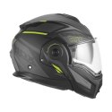 NOX PREMIUM KASK SZCZĘKOWY FLIP-BACK (SZCZĘKA DO TYŁU) Z BLENDĄ SPINNER ARK KOLOR CZARNY MAT/ŻÓLTY FLUO ROZMIAR M NOX
