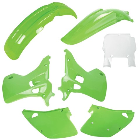 POLISPORT KOMPLET PLASTIKÓW (FULL KIT) KAWASAKI KX 125/250 '92 W ZESTAWIE TABLICA PRZEDNIA (8672800002) KOLOR ZIELONY OEM POLISPORT