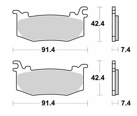 SBS KLOCKI HAMULCOWE KH RACING DUAL SINTER KOLOR ZŁOTY TARCZA LEWA PRZÓD APRILIA RSV4 FACTORY, DUCATI PANIGALE, KTM RC-R '25- (N SBS