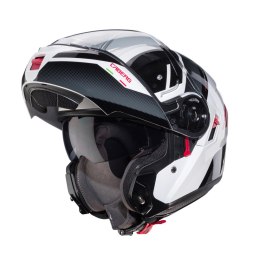 CABERG WYPRZEDAZ KASK SZCZĘKOWY FLIP-UP MODEL LEVO X MANTA KOLOR BIAŁY/SZARY/CZARNY/CZERWONY ROZMIAR M (PINLOCK W ZESTAWIE) CABERG
