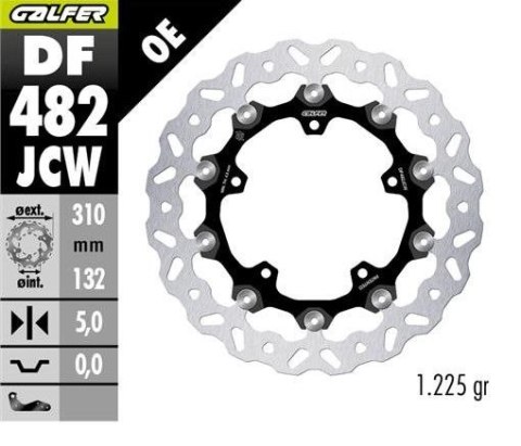 GALFER TARCZA HAMULCOWA PRZÓD YAMAHA FAZER 8 '10-; FZ 8 '10- YZF-R6 '05-'16 (FLOATECH) (310X132X5MM) GALFER