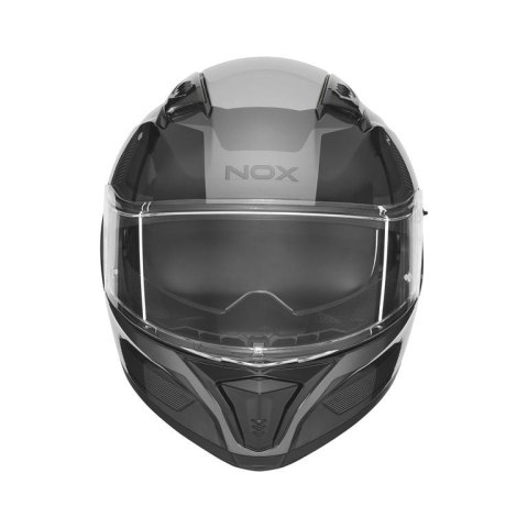 NOX KASK INTEGRALNY (FULL FACE) Z BLENDĄ N402 MENTOR KOLOR CZARNY/SZARY ROZMIAR M NOX