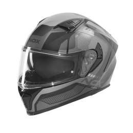 NOX KASK INTEGRALNY (FULL FACE) Z BLENDĄ N402 MENTOR KOLOR CZARNY/SZARY ROZMIAR S NOX
