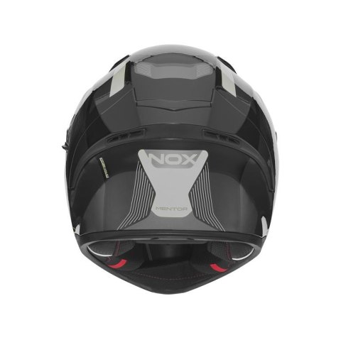 NOX KASK INTEGRALNY (FULL FACE) Z BLENDĄ N402 MENTOR KOLOR CZARNY/SZARY ROZMIAR S NOX