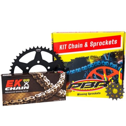 PBR ZESTAW NAPĘDOWY KOMPLETNY HONDA VT 125 SHADOW '99-'07 (14/41/520-110) (ZĘBATKI PBR, ŁAŃCUCH EK 520 H) (MADE IN ITALY) PBR