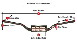 RENTHAL KIEROWNICA 1,1/8 CALA (28,6MM) MX FATBAR HANDLEBAR BLACK ELI TOMAC BLACK KOLOR CZARNY Z GĄBKĄ RENTHAL
