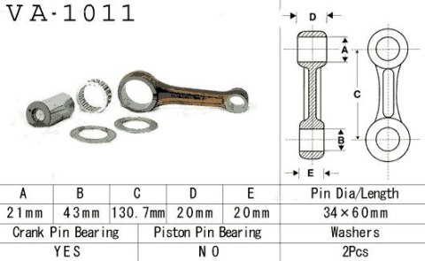VESRAH KORBOWÓD HONDA ATC 350X '85-'86, TRX 350 '86-'89 GÓRNY SWORZEŃ 21MM (VA1011) (MADE IN JAPAN) VESRAH