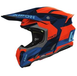 AIROH KASK CROSS / ENDURO / ATV / QUAD TWIST 3 FANCY BLUE ORANGE KOLOR CZARNY/POMARAŃCZOWY/NIEBIESKI ROZMIAR S AIROH