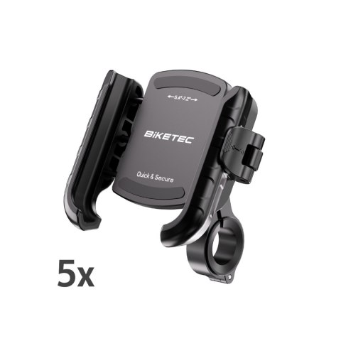BIKETEC PRO 5 SZTUK UCHWYT MOTOCYKLOWY NA TELEFON ANTYWIBRACYJNY QUICK LOCK MONTOWANY NA KIEROWNICĘ LUB LUSTERKO BIKETEC OM