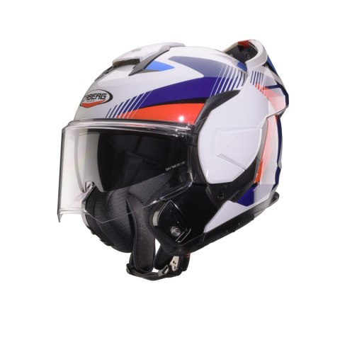 CABERG KASK SZCZĘKOWY FLIP-BACK (SZCZĘKA DO TYŁU) MODEL TRIP LUNAR SOLID KOLOR BIAŁY/NIEBIESKI/CZERWONY ROZMIAR XL (PINLOCK W ZE CABERG